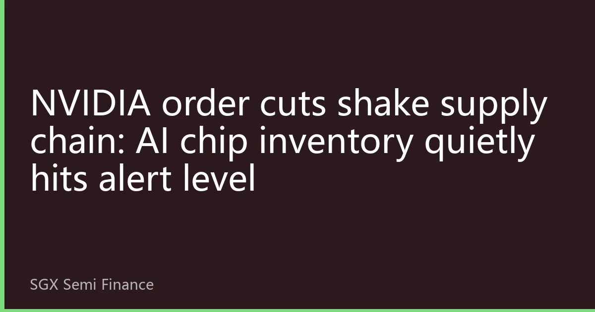 NVIDIA order cuts shake supply chain: AI chip inventory quietly hits alert level