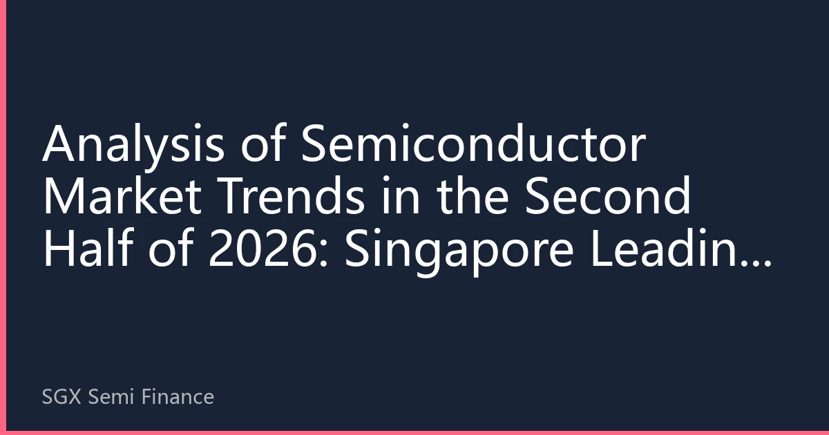 Analysis of Semiconductor Market Trends in the Second Half of 2026: Singapore Leading the New Cycle of Asia's Chip Industry