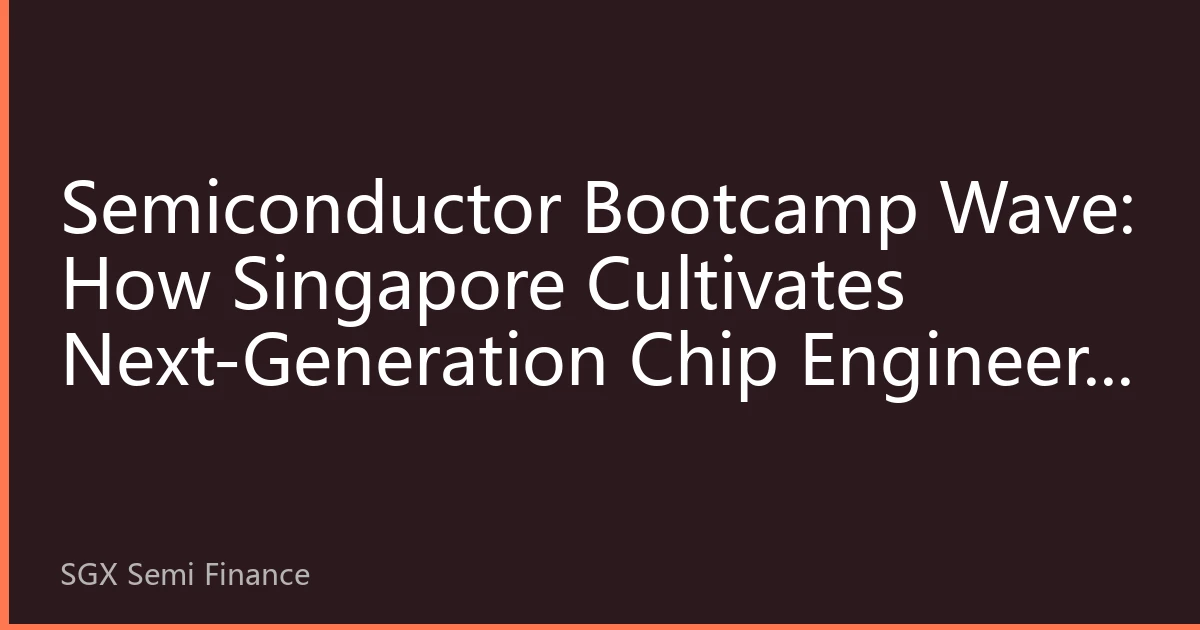 Semiconductor Bootcamp Wave: How Singapore Cultivates Next-Generation Chip Engineers to Address AI and RISC-V Technological Transformation