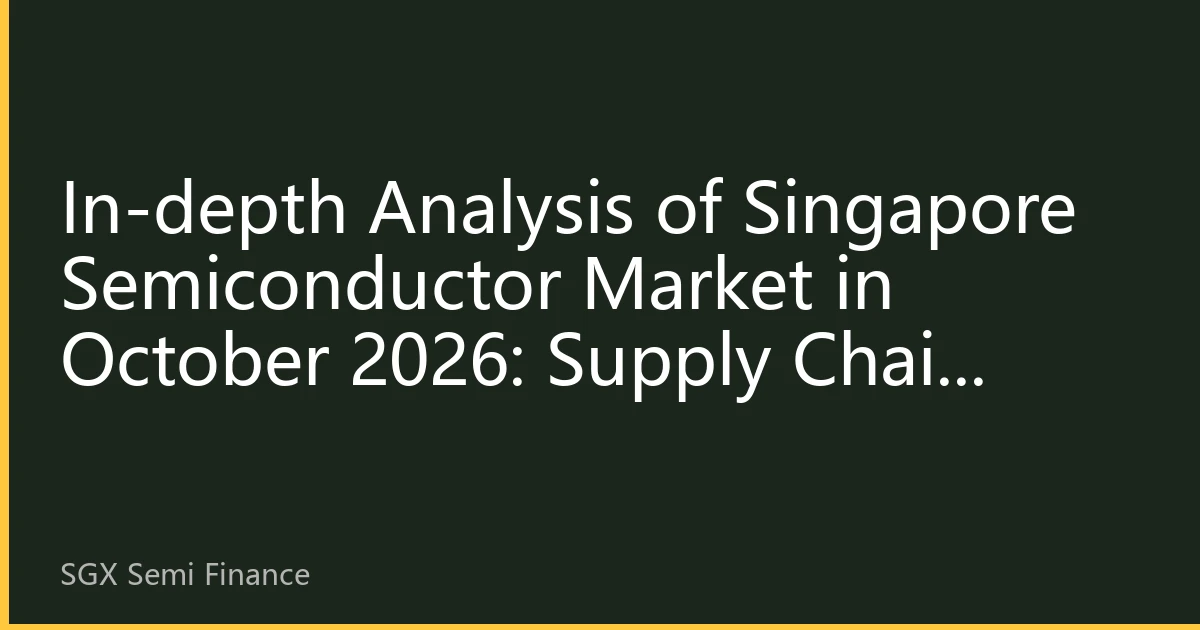 In-depth Analysis of Singapore Semiconductor Market in October 2026: Supply Chain Restructuring and Investment Opportunities Driven by AI and Automotive Chips