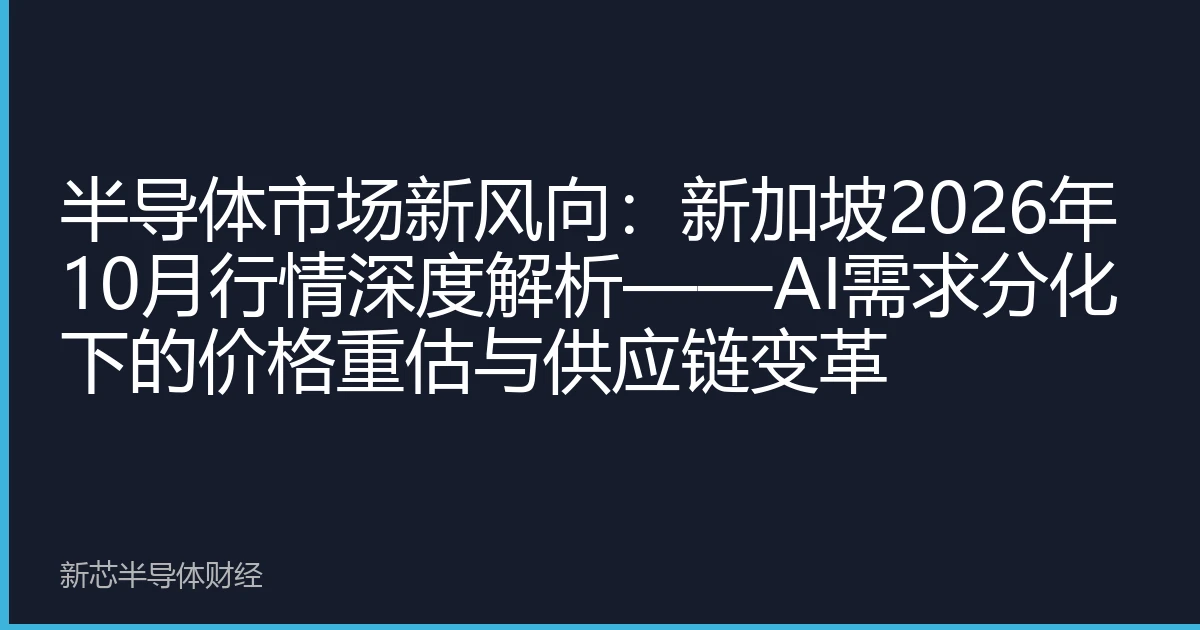 半导体市场新风向：新加坡2026年10月行情深度解析——AI需求分化下的价格重估与供应链变革