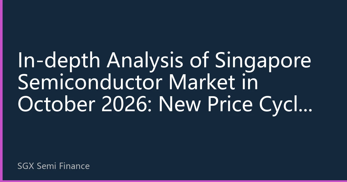 In-depth Analysis of Singapore Semiconductor Market in October 2026: New Price Cycle Driven by AI and Automotive Chips